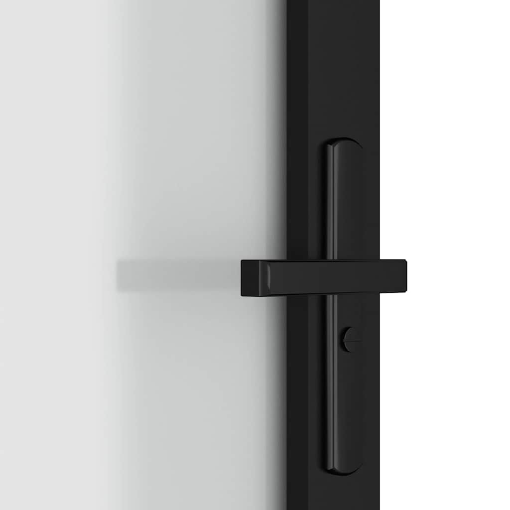 vidaXL Innentür 76x201,5 cm Schwarz Mattglas und Aluminium