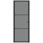 vidaXL Innentür 76x201,5 cm Schwarz ESG-Glas und Aluminium