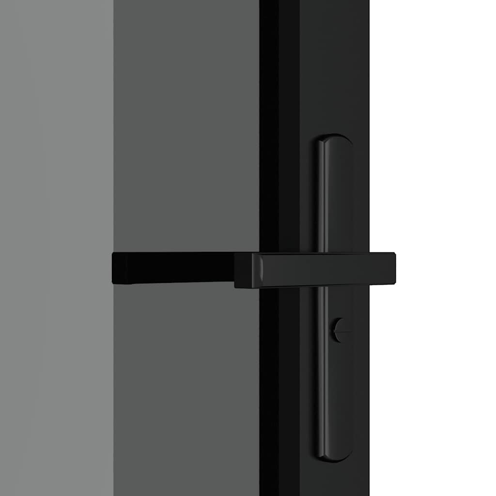 vidaXL Innentür 76x201,5 cm Schwarz ESG-Glas und Aluminium