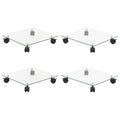 vidaXL Pflanzenroller 4 Stk. 35x35 cm Hartglas Quadratisch