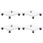 vidaXL Pflanzenroller 4 Stk. 35x35 cm Hartglas Quadratisch