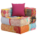 vidaXL Modularer Pouf mit Kissen Patchwork Stoff