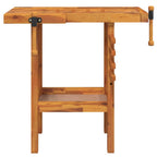 vidaXL Werkbank mit Schraubstöcken 92x48x83 cm Massivholz Akazie