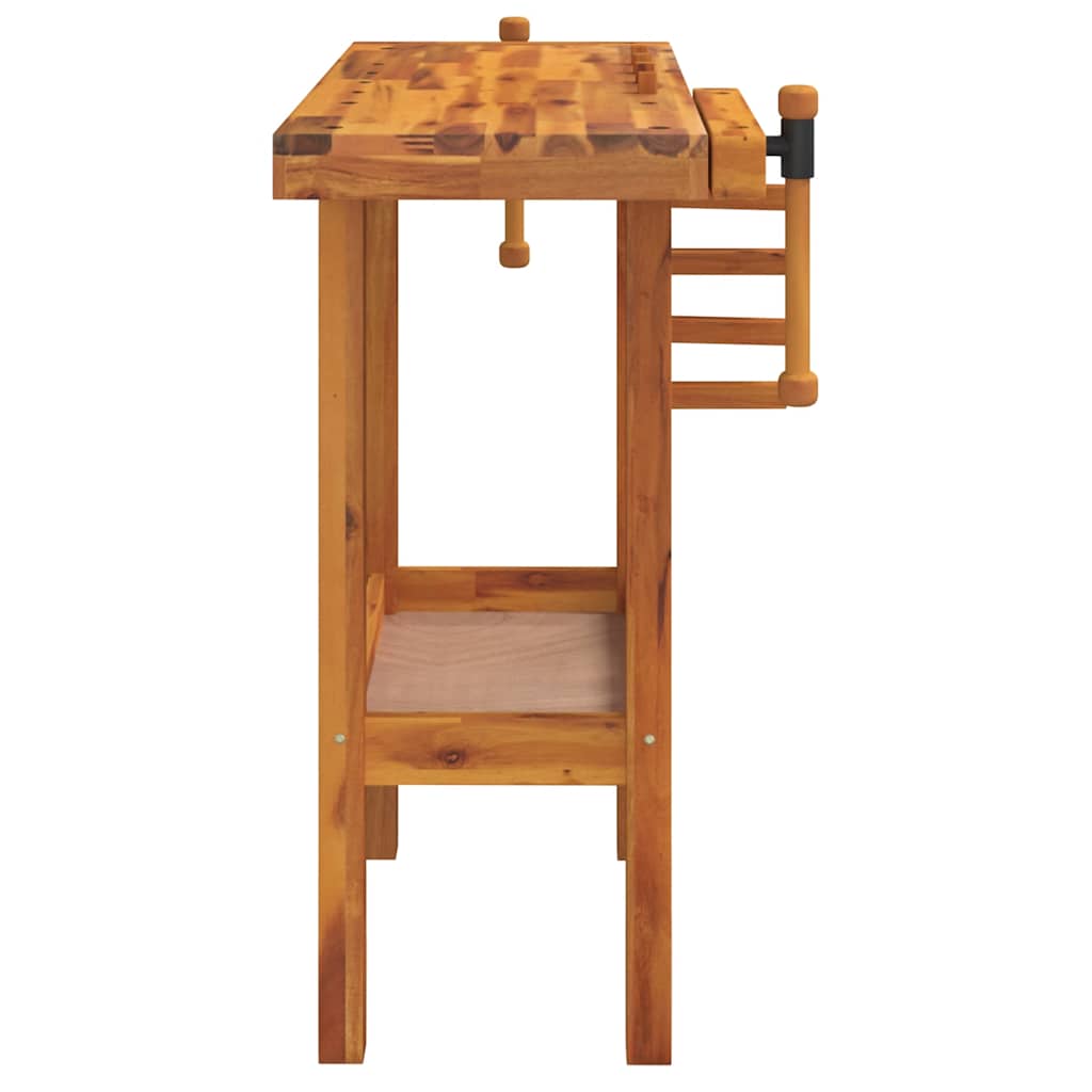 vidaXL Werkbank mit Schraubstöcken 92x48x83 cm Massivholz Akazie