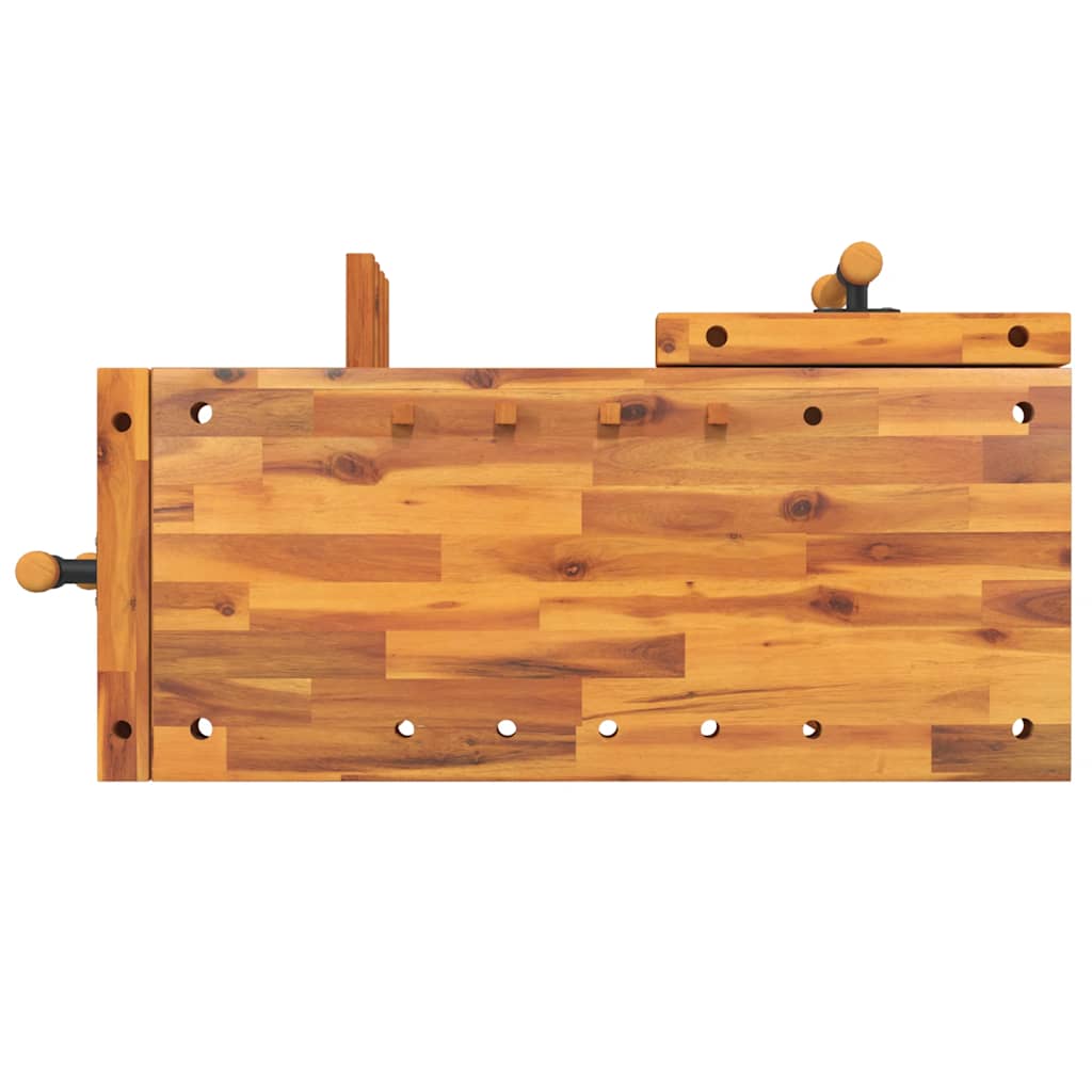 vidaXL Werkbank mit Schraubstöcken 92x48x83 cm Massivholz Akazie