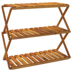 vidaXL Klappregal 3 Böden Braun 70x31x63 cm Massivholz Akazie