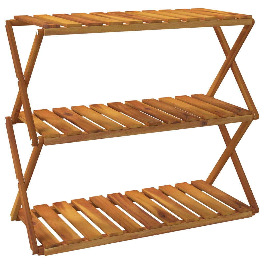 vidaXL Klappregal 3 Böden Braun 70x31x63 cm Massivholz Akazie