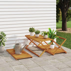 vidaXL Klappregal 3 Böden Braun 70x31x63 cm Massivholz Akazie