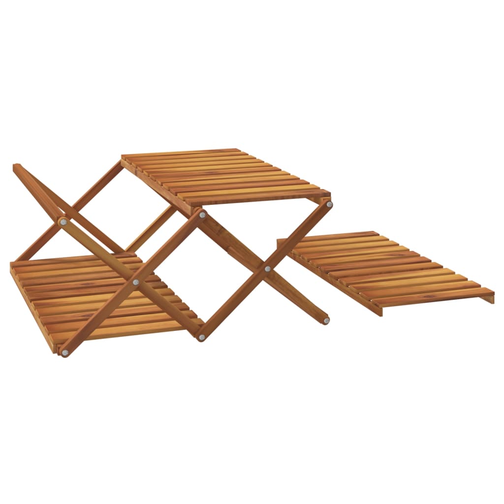 vidaXL Klappregal 3 Böden Braun 70x31x63 cm Massivholz Akazie