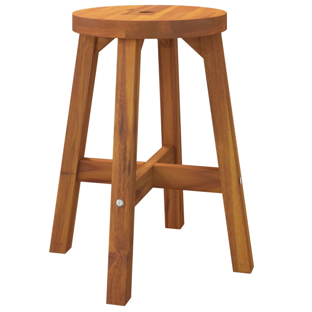 vidaXL Hocker Braun 38x38x45 cm Rund Massivholz Akazie