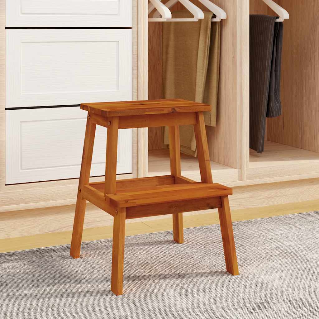 vidaXL Tritthocker mit 2 Stufen 40x38x50 cm Massivholz Akazie