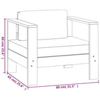 vidaXL 3-tlg. Garten-Lounge-Set mit Cremeweißen Kissen Massivholz