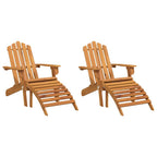 vidaXL Adirondack-Gartenstühle mit Fußteilen 2 Stk. Massivholz Akazie
