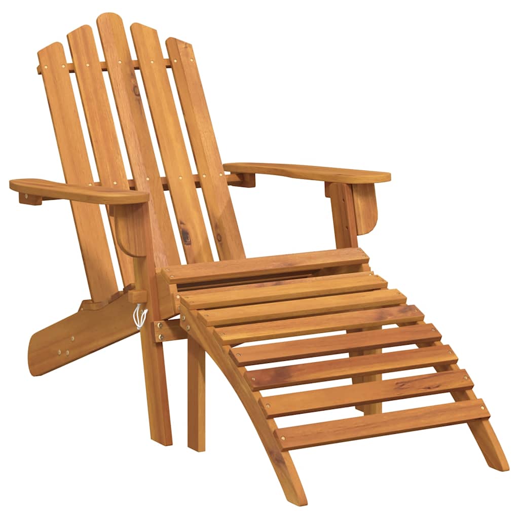 vidaXL Adirondack-Gartenstühle mit Fußteilen 2 Stk. Massivholz Akazie