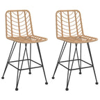 vidaXL Barhocker 2 Stk. 45x56x103,5 cm PE-Rattan und Stahl