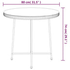 vidaXL Esstisch Ø80 cm Hartglas und Stahl
