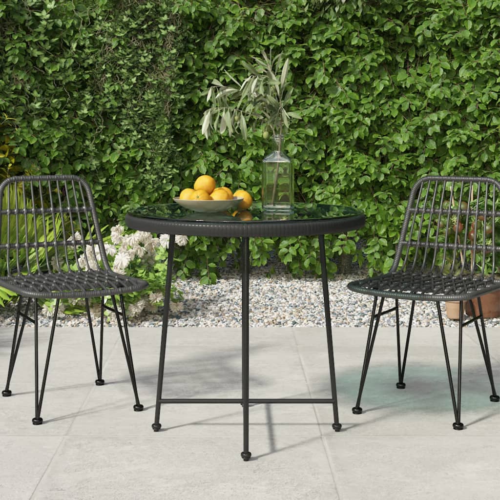 vidaXL Esstisch Ø80 cm Hartglas und Stahl