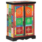 vidaXL Sideboard Handbemalt mit Türen 53x30x75 cm Massivholz Mango