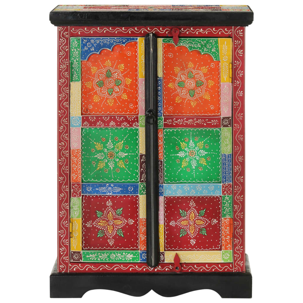 vidaXL Sideboard Handbemalt mit Türen 53x30x75 cm Massivholz Mango