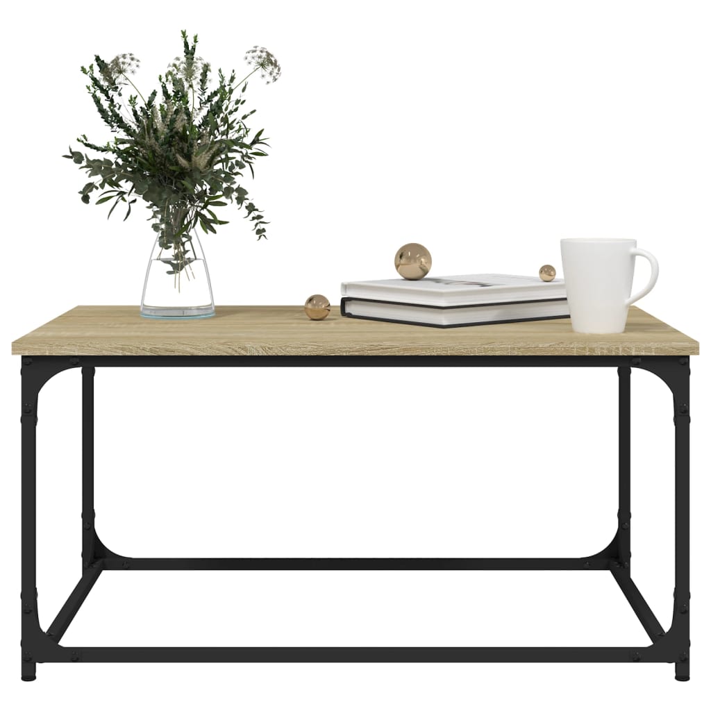 vidaXL Couchtisch Sonoma-Eiche 80x50x40 cm Holzwerkstoff und Eisen