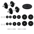 vidaXL Kurzhantel mit Hantelscheiben 40 kg Gusseisen & Stahl verchromt