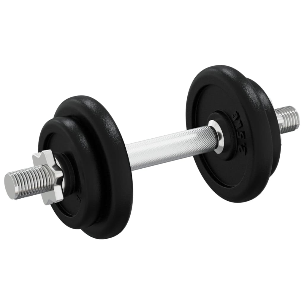 vidaXL Kurzhantel mit Hantelscheiben 40 kg Gusseisen & Stahl verchromt