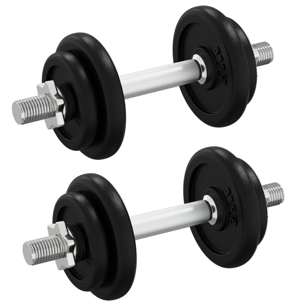 vidaXL Kurzhantel mit Hantelscheiben 40 kg Gusseisen & Stahl verchromt