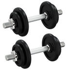 vidaXL Kurzhantel mit Hantelscheiben 40 kg Gusseisen & Stahl verchromt