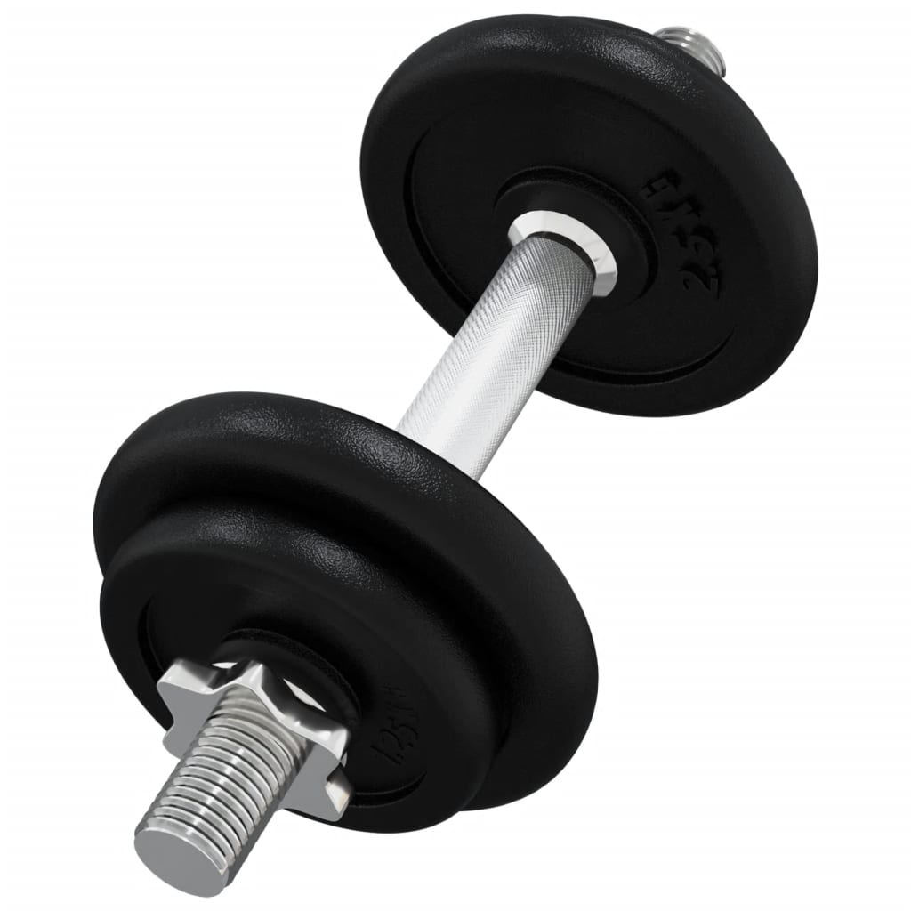 vidaXL Kurzhantel mit Hantelscheiben 40 kg Gusseisen & Stahl verchromt