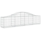 vidaXL Gabionen mit Hochbogen 2 Stk. 200x30x40/60 cm Verzinktes Eisen