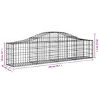 vidaXL Gabionen mit Hochbogen 4 Stk. 200x30x40/60 cm Verzinktes Eisen