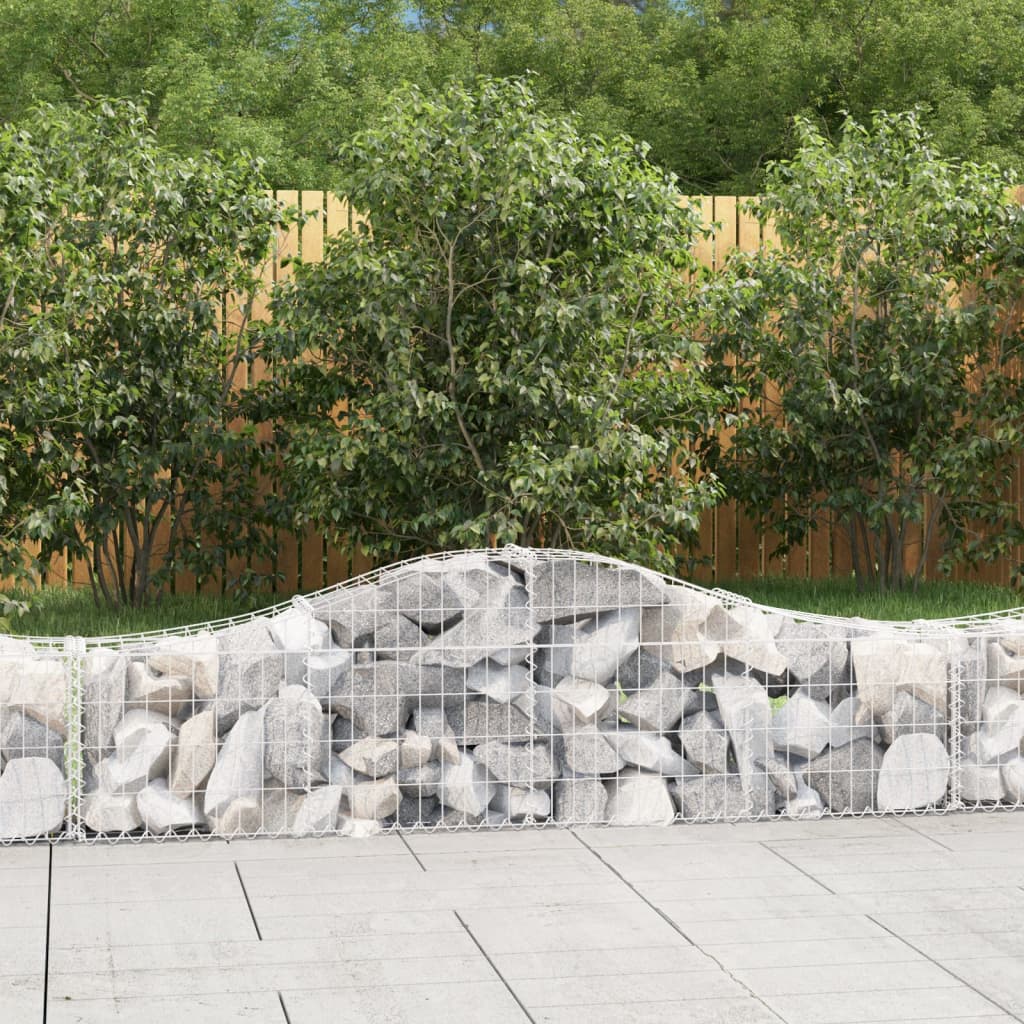 vidaXL Gabionen mit Hochbogen 4 Stk. 200x30x40/60 cm Verzinktes Eisen