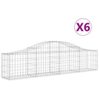vidaXL Gabionen mit Hochbogen 6 Stk. 200x30x40/60 cm Verzinktes Eisen