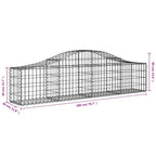 vidaXL Gabionen mit Hochbogen 7 Stk. 200x30x40/60 cm Verzinktes Eisen