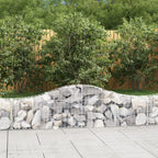 vidaXL Gabionen mit Hochbogen 9 Stk. 200x30x40/60 cm Verzinktes Eisen