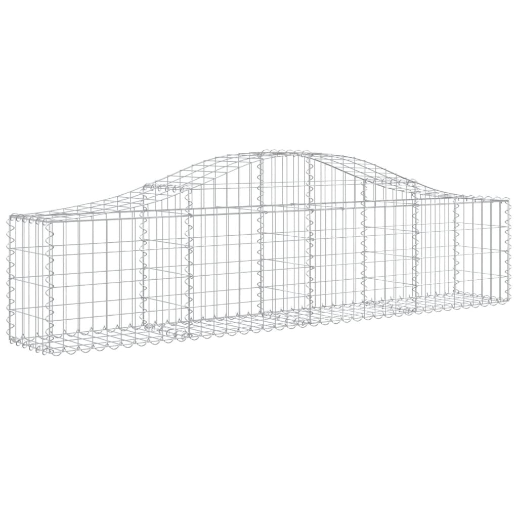 vidaXL Gabionen mit Hochbogen 11 Stk. 200x30x40/60 cm Verzinktes Eisen
