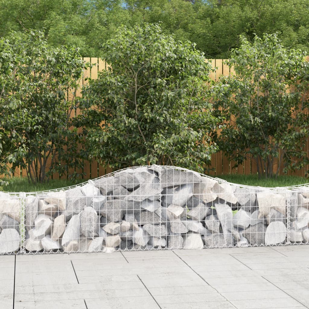 vidaXL Gabionen mit Hochbogen 11 Stk. 200x30x40/60 cm Verzinktes Eisen