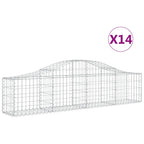 vidaXL Gabionen mit Hochbogen 14 Stk. 200x30x40/60 cm Verzinktes Eisen