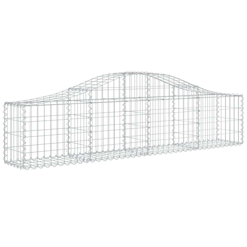 vidaXL Gabionen mit Hochbogen 14 Stk. 200x30x40/60 cm Verzinktes Eisen