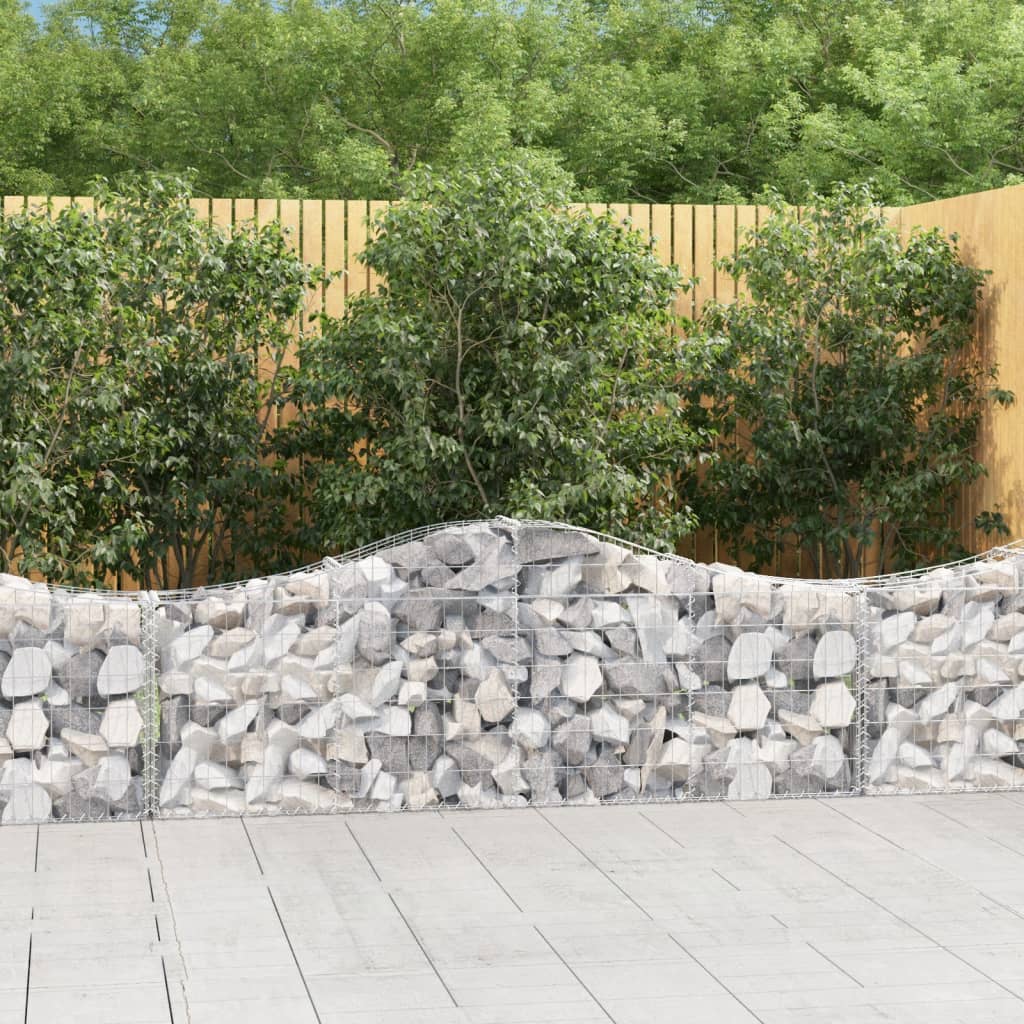 vidaXL Gabionen mit Hochbogen 30 Stk. 200x30x40/60 cm Verzinktes Eisen