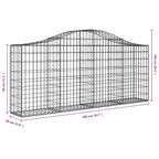 vidaXL Gabionen mit Hochbogen 40 Stk. 200x30x80/100cm Verzinktes Eisen