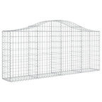 vidaXL Gabionen mit Hochbogen 50 Stk. 200x30x80/100cm Verzinktes Eisen