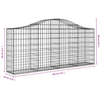 vidaXL Gabionen mit Hochbogen 50 Stk. 200x30x80/100cm Verzinktes Eisen