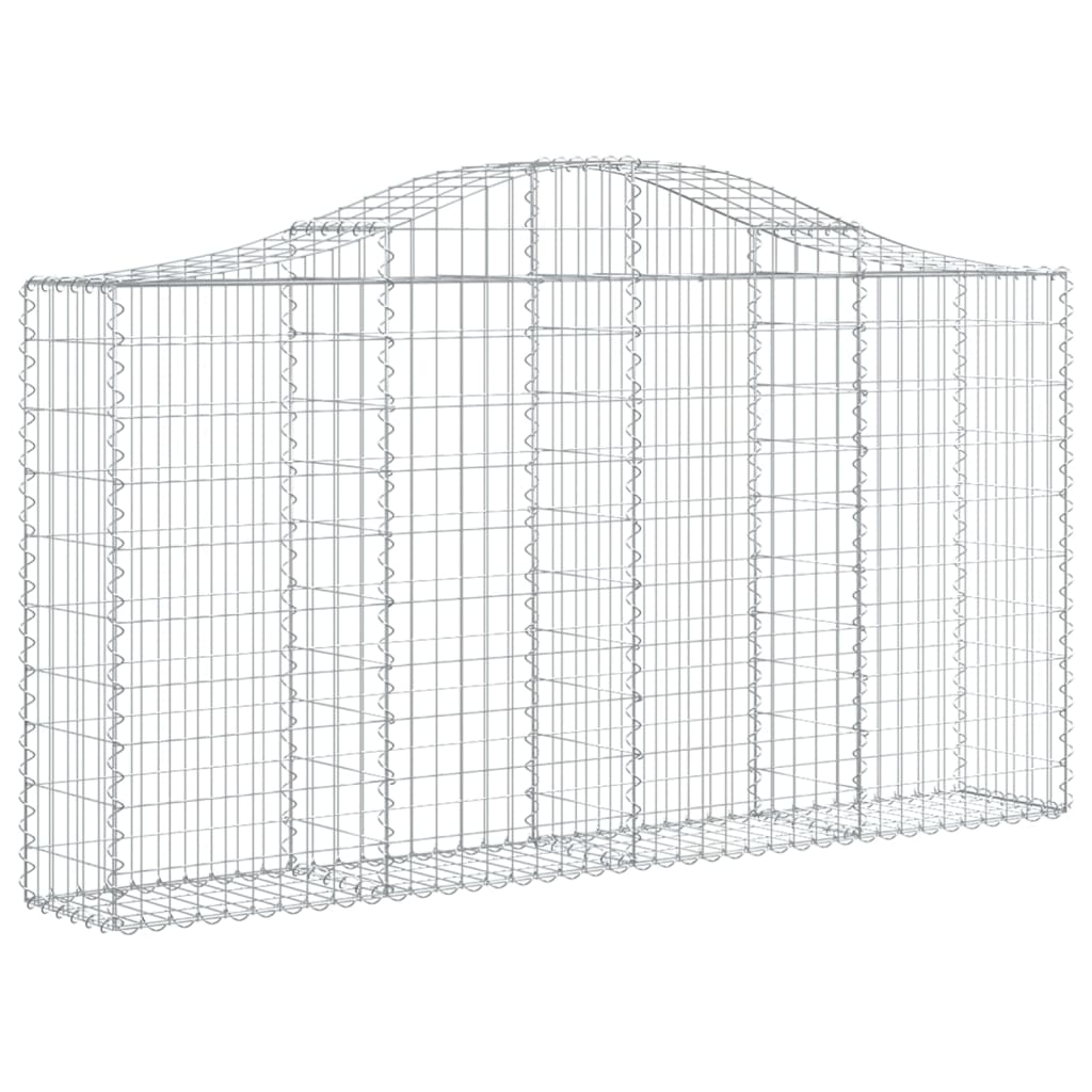 vidaXL Gabionen mit Hochbogen 10Stk. 200x30x100/120cm Verzinktes Eisen