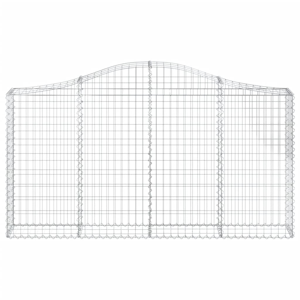 vidaXL Gabionen mit Hochbogen 10Stk. 200x30x100/120cm Verzinktes Eisen