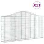 vidaXL Gabionen mit Hochbogen 11Stk. 200x30x100/120cm Verzinktes Eisen