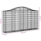 vidaXL Gabionen mit Hochbogen 11Stk. 200x30x100/120cm Verzinktes Eisen