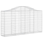 vidaXL Gabionen mit Hochbogen 12Stk. 200x30x100/120cm Verzinktes Eisen