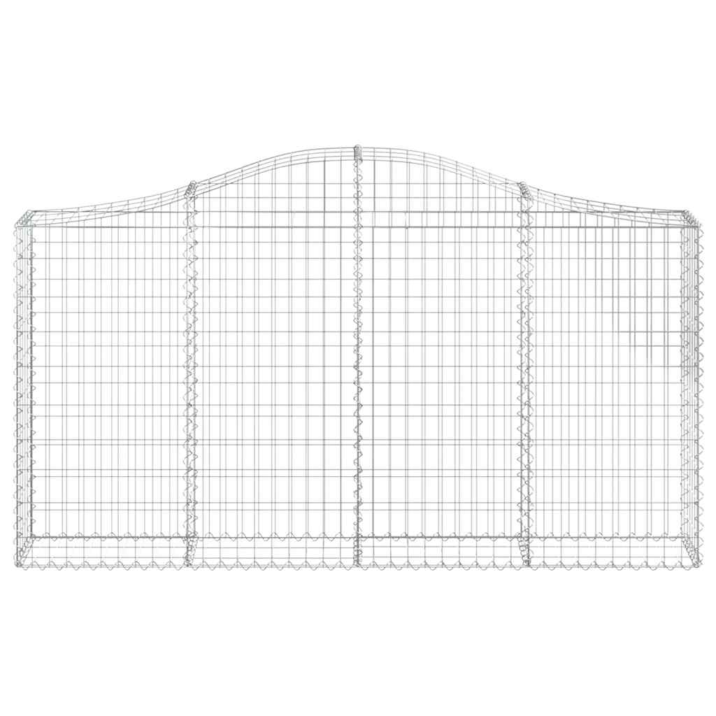 vidaXL Gabionen mit Hochbogen 12Stk. 200x30x100/120cm Verzinktes Eisen