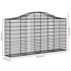 vidaXL Gabionen mit Hochbogen 12Stk. 200x30x100/120cm Verzinktes Eisen